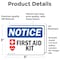 Signmission First Aid Kit Sign With Symbol, 5 in W x Rectangle, Vinyl Decal OS-2PACK-NS-D-35-L-12749 - alternate 3